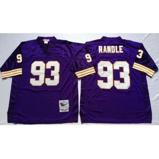 Men Minnesota Vikings 93 John Randle Purple M&N Throwback Jersey