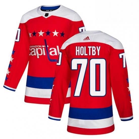 Mens Adidas Washington Capitals 70 Braden Holtby Authentic Red Alternate NHL Jersey