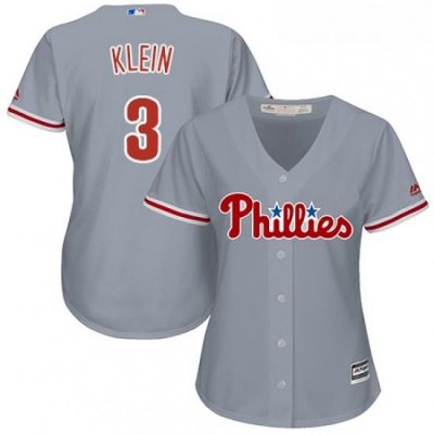 Womens Majestic Philadelphia Phillies 3 Chuck Klein Authentic Grey Road Cool Base MLB Jersey