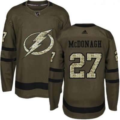 Youth Adidas Tampa Bay Lightning 27 Ryan McDonagh Authentic Green Salute to Service NHL Jersey