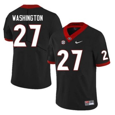 Men #27 C.J. Washington Georgia Bulldogs College Football Jerseys Sale-Black Anniversary