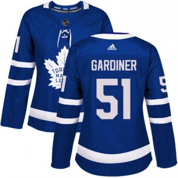 Womens Adidas Toronto Maple Leafs 51 Jake Gardiner Authentic Royal Blue Home NHL Jersey