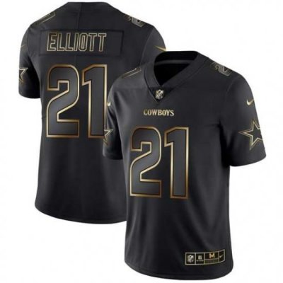 Nike Cowboys 21 Ezekiel Elliott Black Gold Vapor Untouchable Limited Jersey