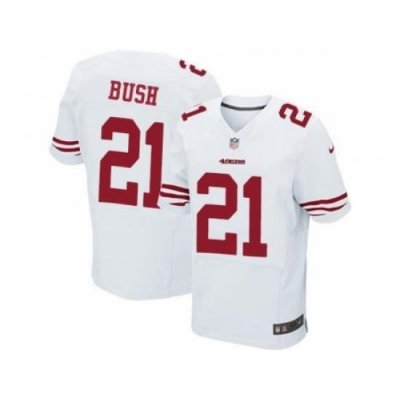 Nike San Francisco 49ers 21 Reggie Bush White Elite NFL Jersey