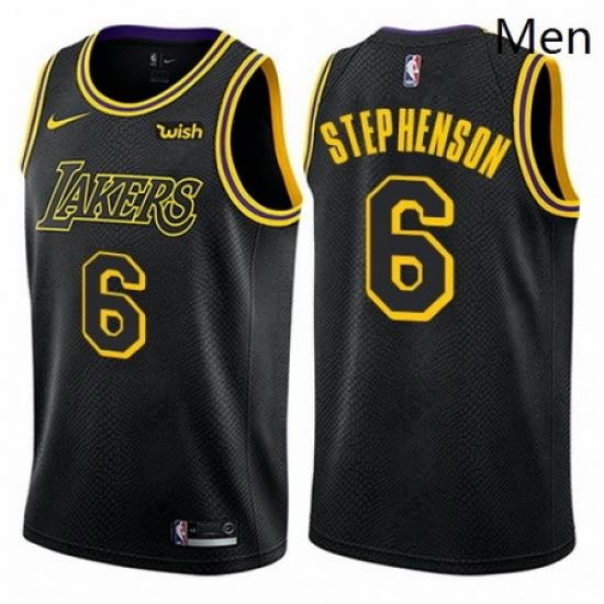 Mens Nike Los Angeles Lakers 6 Lance Stephenson Swingman Black City Edition NBA Jersey