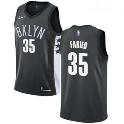 Youth Nike Brooklyn Nets 35 Kenneth Faried Swingman Gray NBA Jersey Statement Edition