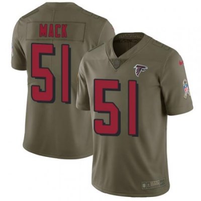 Nike Falcons #51 Alex Mack Olive Mens Stitched NFL Limited 2017 Salute To Service Jersey