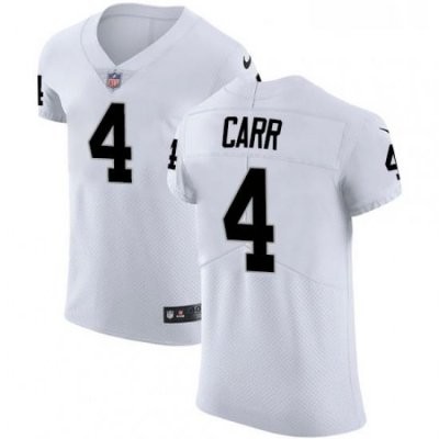 Mens Nike Oakland Raiders 4 Derek Carr White Vapor Untouchable Elite Player NFL Jersey