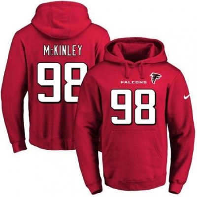 NFL Mens Nike Atlanta Falcons 98 Takkarist McKinley Red Name Number Pullover Hoodie