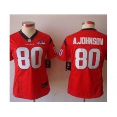 Nike Women Houston Texans 80 Andre Johnson Red NFL Jerseys W 10th Patch