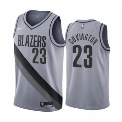 Men Portland Trail Portland Blazers 23 Robert Covington Gray NBA Swingman 2020 21 Earned Edition Jersey