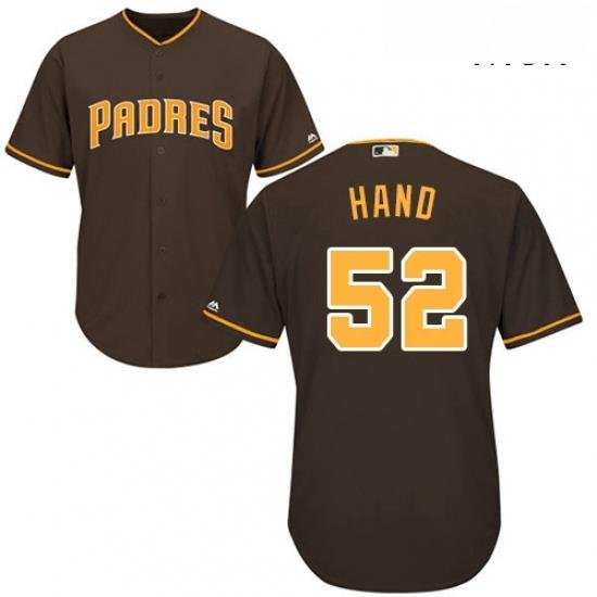 Mens Majestic San Diego Padres 52 Brad Hand Replica Brown Alternate Cool Base MLB Jersey