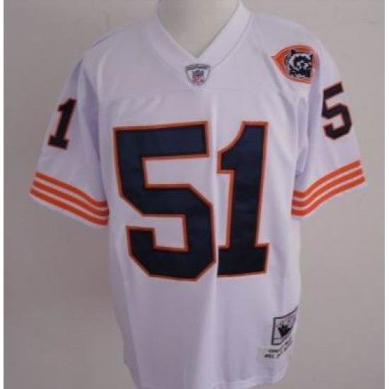 Chicago Bears 51 BUTKUS white mitchellandness Big Number