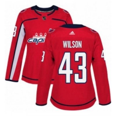 Womens Adidas Washington Capitals 43 Tom Wilson Premier Red Home NHL Jersey