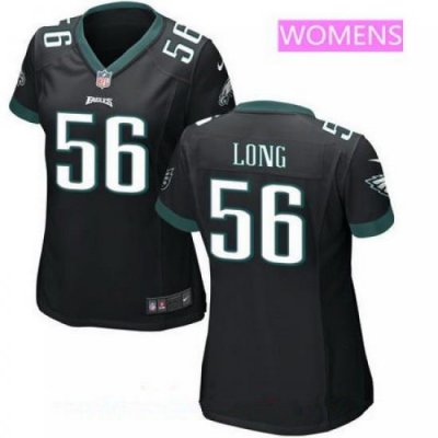 Womens Philadelphia Eagles #56 Chris Long Black Alternate Stitched NFL Nike Jersey