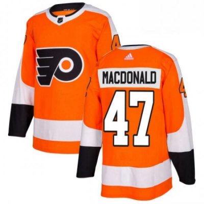 Mens Adidas Philadelphia Flyers 47 Andrew MacDonald Authentic Orange Home NHL Jersey