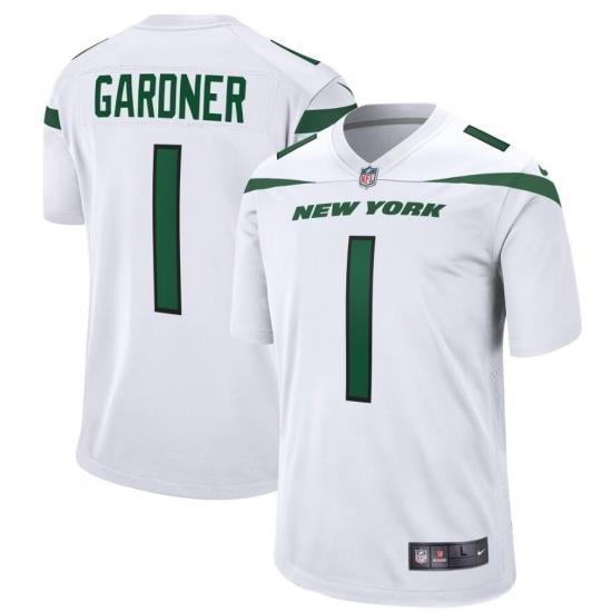 Men Nike New York Jets #1 Sauce Gardner White Vapor Limited Jersey