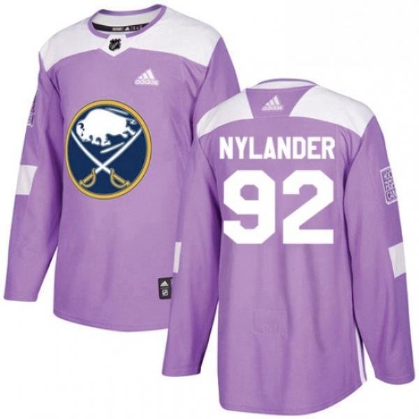 Mens Adidas Buffalo Sabres 92 Alexander Nylander Authentic Purple Fights Cancer Practice NHL Jersey