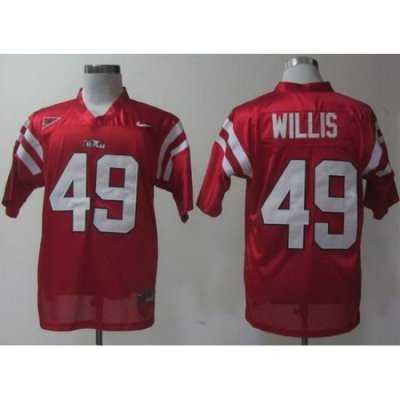 Ole Miss Rebels 49 Patrick Willis Red College Football NCAA Jerseys