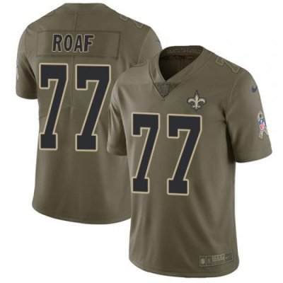 Nike Saints #77 Willie Roaf Olive Mens Stitched NFL Limited 2017 Salute To Service Jersey