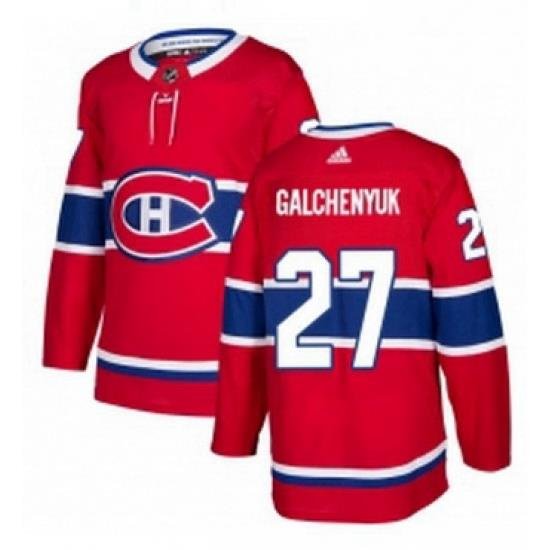 Mens Adidas Montreal Canadiens 27 Alex Galchenyuk Authentic Red Home NHL Jersey