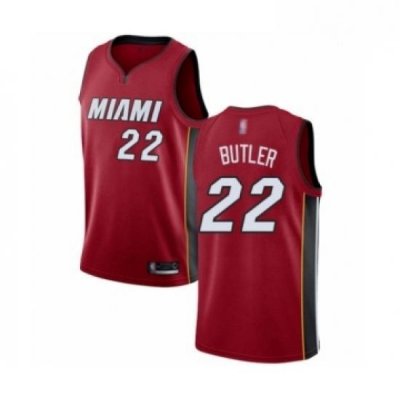 Mens Miami Heat 22 Jimmy Butler Authentic Red Basketball Jersey Statement Edition