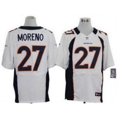 Nike Denver Broncos 27 KnoWshon Moreno White Elite NFL Jersey