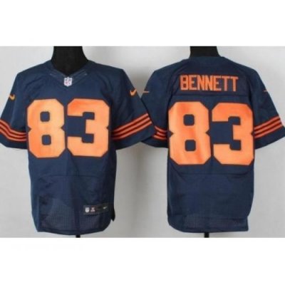 Nike Chicago Bears 83 Martellus Bennett Blue Elite Orange Number NFL Jersey