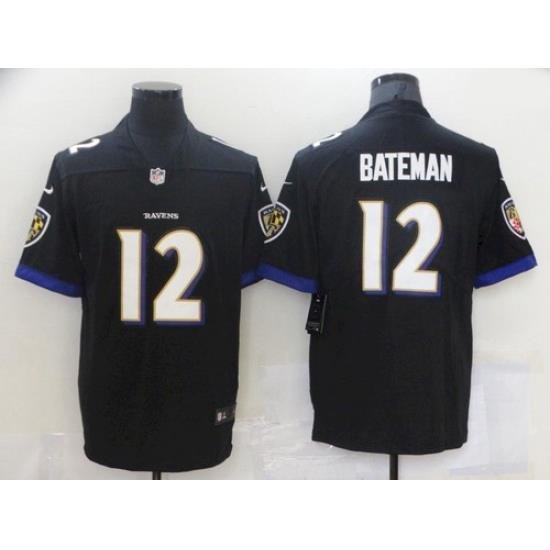 Men Baltimore Ravens 12 Rashod Bateman Black 2021 Leopard Jersey