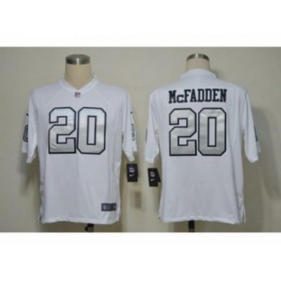 Nike Oakland Raiders 20 Darren Mcfadden White Game Silver NumberNFL Jersey