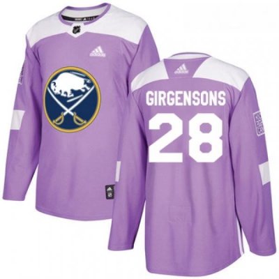 Youth Adidas Buffalo Sabres 28 Zemgus Girgensons Authentic Purple Fights Cancer Practice NHL Jersey