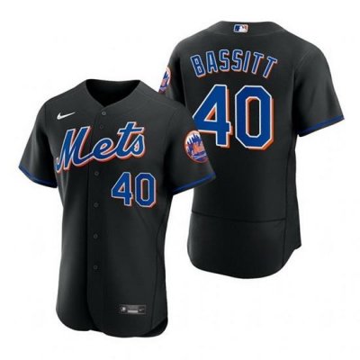 Men NeW York Mets 40 Chris Bassitt Black Flex Base Stitched jersey