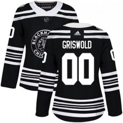 Womens Adidas Chicago Blackhawks 00 Clark Griswold Authentic Black 2019 Winter Classic NHL Jersey