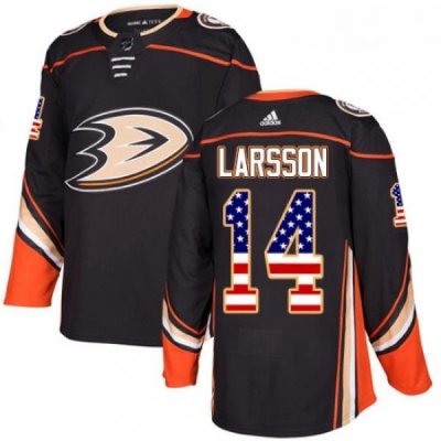 Youth Adidas Anaheim Ducks 14 Jacob Larsson Authentic Black USA Flag Fashion NHL Jersey