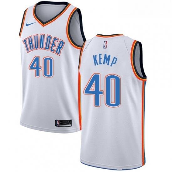 Youth Nike Oklahoma City Thunder 40 Shawn Kemp Authentic White Home NBA Jersey Association Edition