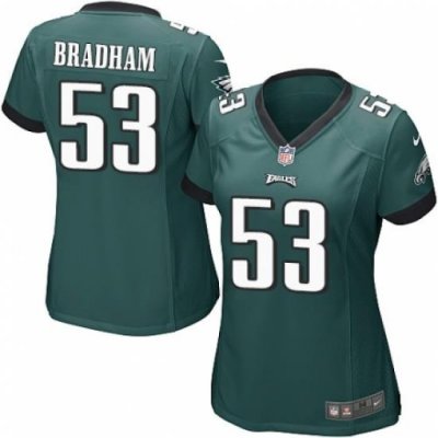 Nike Eagles #53 Nigel Bradham Green Women Game Jersey