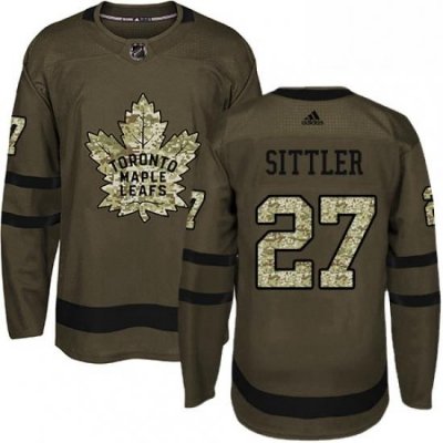 Mens Adidas Toronto Maple Leafs 27 Darryl Sittler Authentic Green Salute to Service NHL Jersey