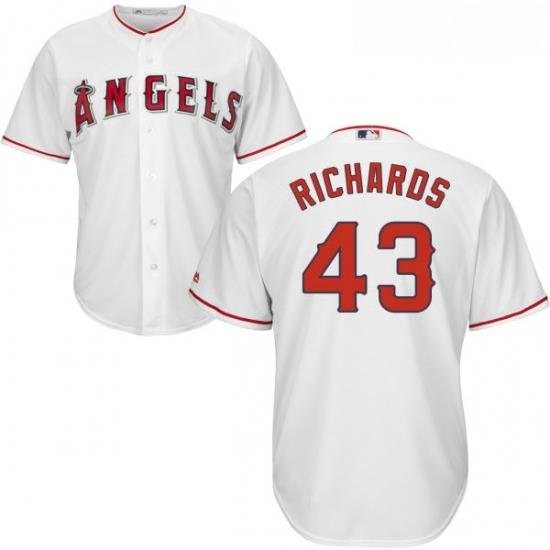 Youth Majestic Los Angeles Angels of Anaheim 43 Garrett Richards Authentic White Home Cool Base MLB Jersey