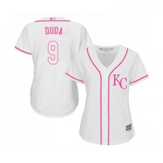 Womens Kansas City Royals 9 Lucas Duda Replica White Fashion Cool Base Baseball Jersey