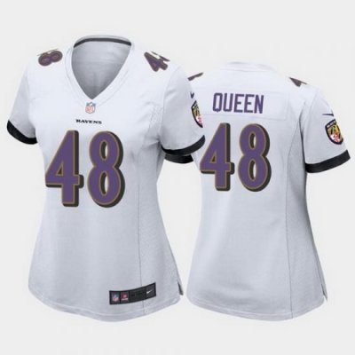 women patrick queen baltimore ravens white game jersey