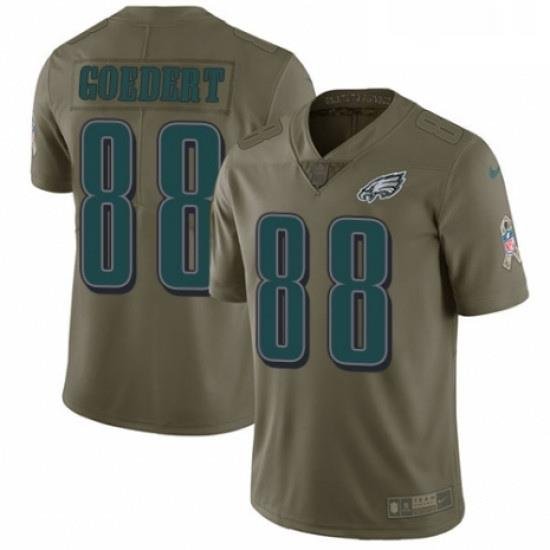 Youth Nike Philadelphia Eagles 88 Dallas Goedert Limited Olive 2017 Salute to Service NFL Jersey