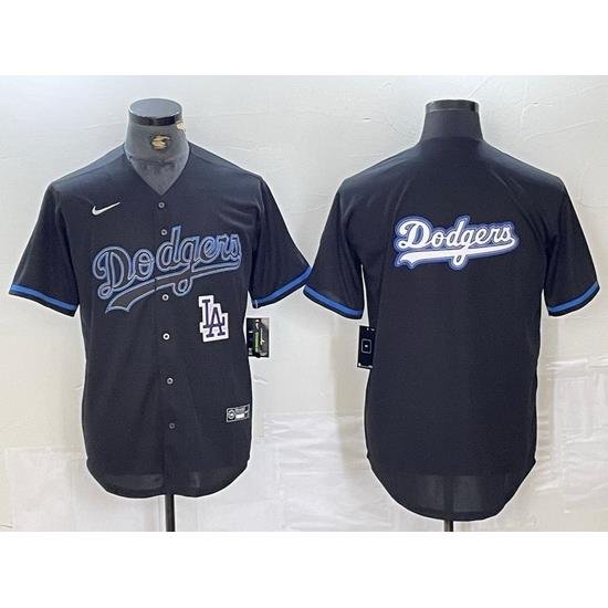 Men Los Angeles Dodgers Team Big Logo Black Cool Base Stitched Baseball Jersey 11