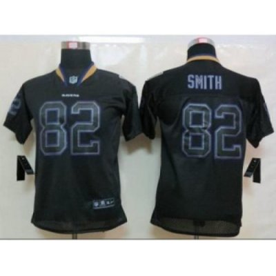 Nike Youth Baltimore Ravens #82 Torrey Smith Black Jerseys(Lights Out Elite)