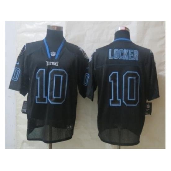 Nike Tennessee Titans 10 Jake Locker Black Elite Lights Out NFL Jersey