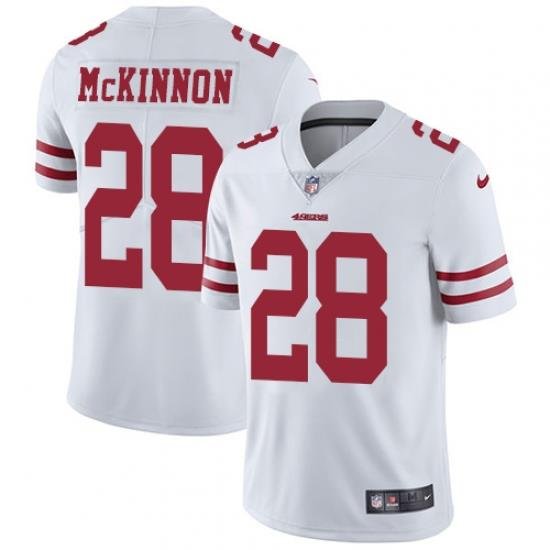 Nike 49ers #28 Jerick McKinnon White Mens Stitched NFL Vapor Untouchable Limited Jersey