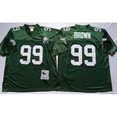 Eagles 99 Jerome BroWn Green ThroWback Jersey