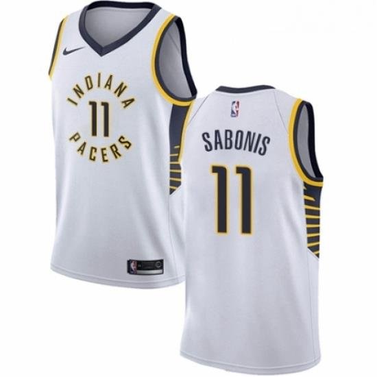 Youth Nike Indiana Pacers 11 Domantas Sabonis Authentic White NBA Jersey Association Edition