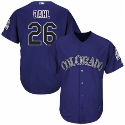 Youth Majestic Colorado Rockies 26 David Dahl Replica Purple Alternate 1 Cool Base MLB Jersey