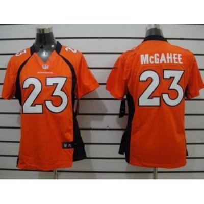 Women Nike Denver Broncos 23 Willis McGahee Orange Game LIMITED Nike Jerseys