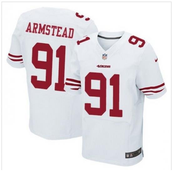 New San Francisco 49ers #91 Arik Armstead White Mens Stitched NFL Elite Jersey